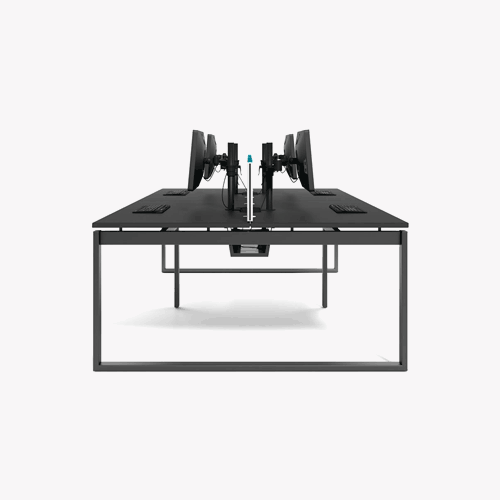 [FURN_8220] Four Person Desk Black